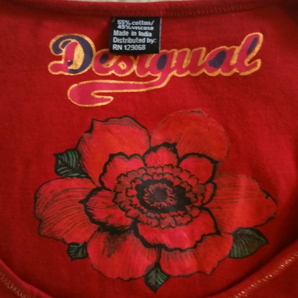 Desigual Long Sleeve Tie Back Floral Dress - Picture 3 of 8